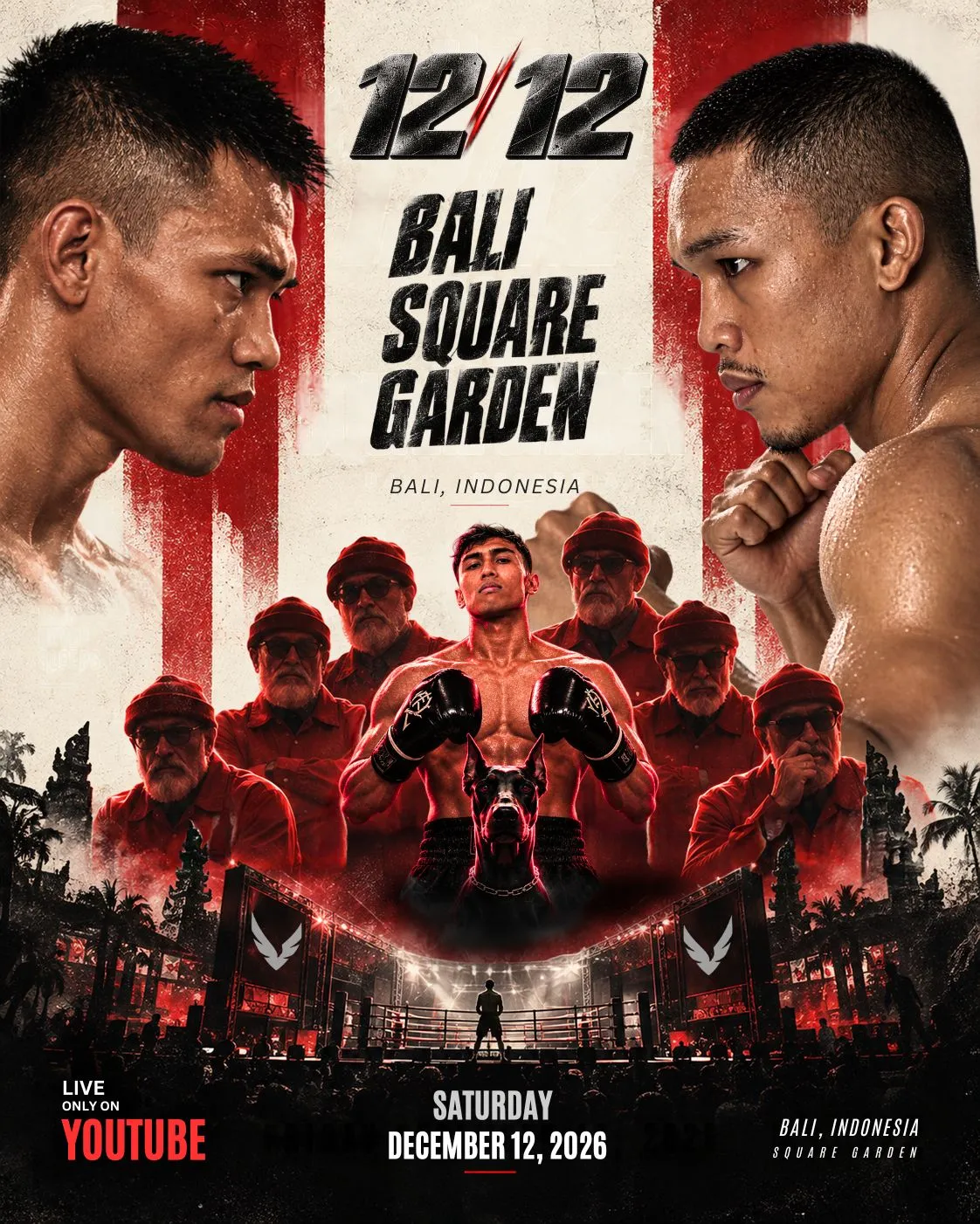 Official poster: 12/12 Bali Square Garden, Saturday December 12, 2026, Bali, Indonesia, live only on YouTube